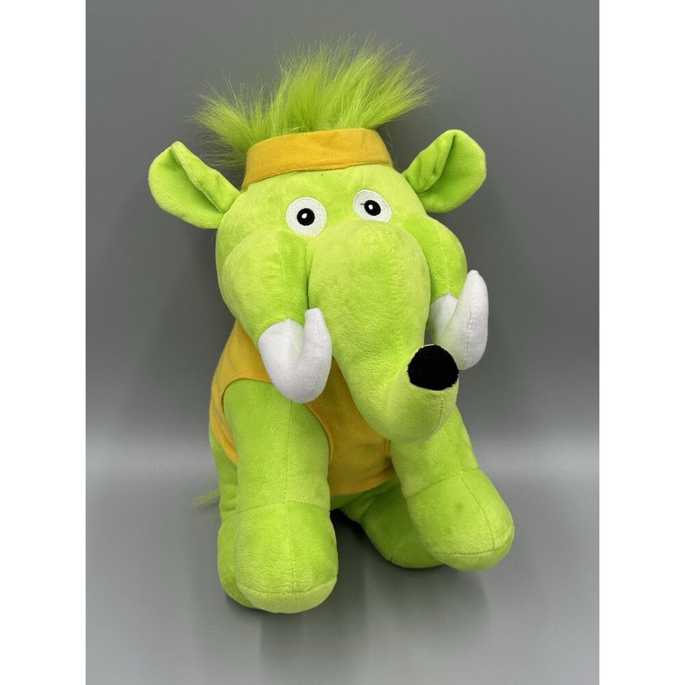 Fun Express Green‎ Elephant W/ Yellow Headband Plush 12” Stuffed Animal 2018